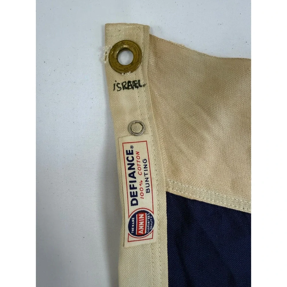 Vtg Annin Defiance Israel Flag 100% Cotton Bunting 32x58 Girl Scout Mariner Ship